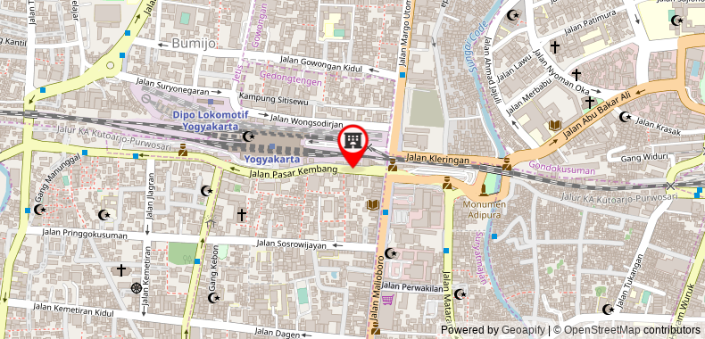 在地图上查看日惹馬里奧波羅阿巴迪酒店-特里塔瑪酒店集團