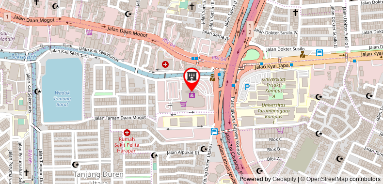 Bản đồ đến Khách sạn Ciputra Jakarta managed by Swiss-Bel International