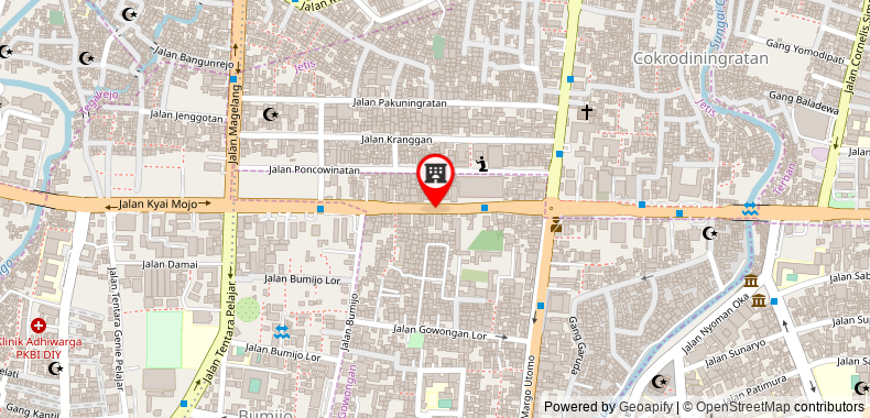 Bản đồ đến Khách sạn Amaris Diponegoro Yogyakarta