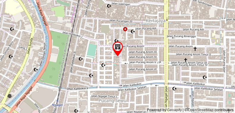 Bản đồ đến Homey Guesthouse Kertajaya - Syariah