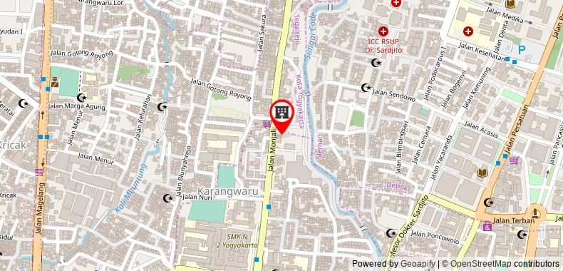 Bản đồ đến Khách sạn Tentrem Yogyakarta