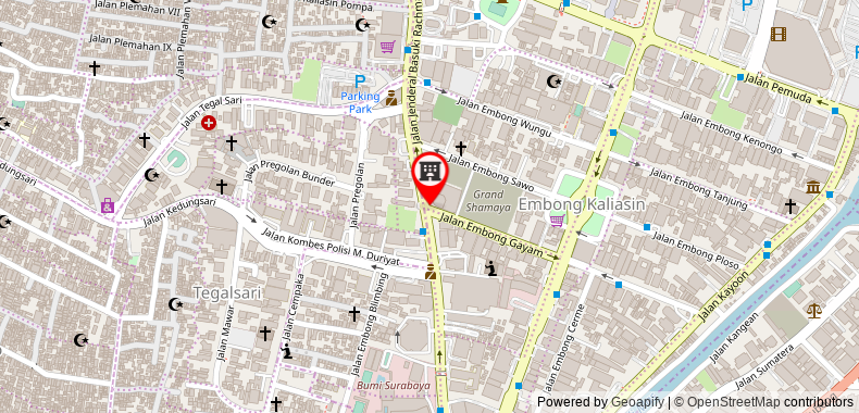 在地图上查看泗水市中心温德姆酒店