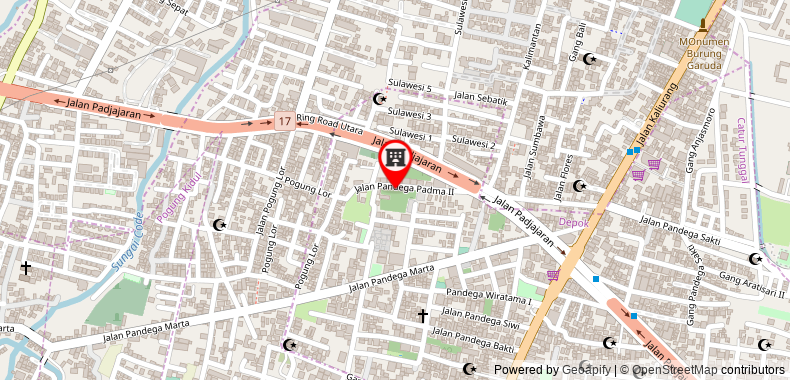 在地图上查看紅多茲酒店@潘德加帕德瑪