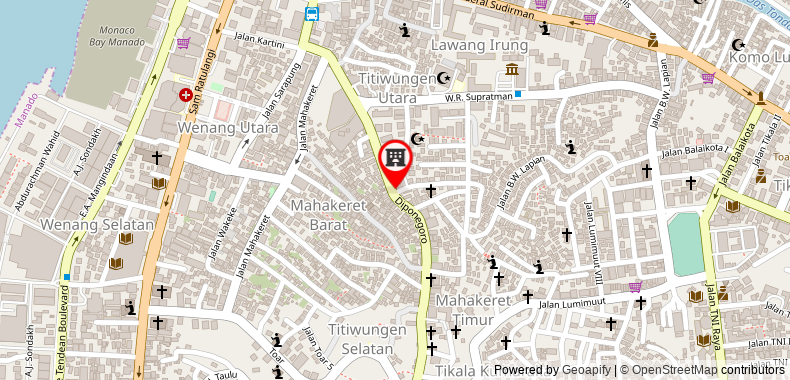 Bản đồ đến Khách sạn Top Manado by Gran Puri