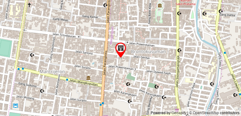 Bản đồ đến Khách sạn Greenhost Boutique Prawirotaman