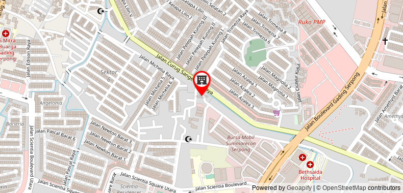 Bản đồ đến Khách sạn Urbanview Syariah DJ Gading Serpong