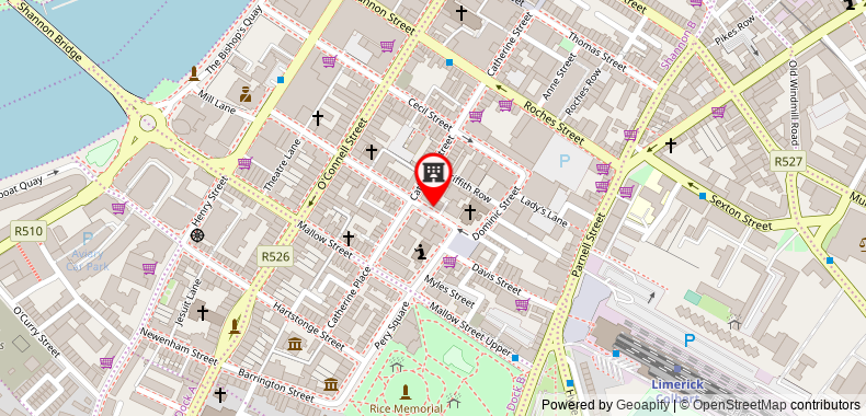 Pery's Hotel on maps