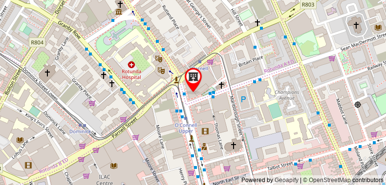 在地图上查看都柏林市中心智選假日酒店