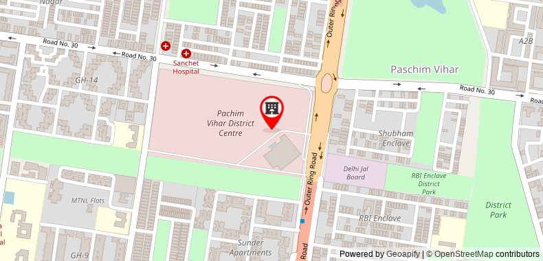 Bản đồ đến Khách sạn Radisson Blu New Delhi Paschim Vihar