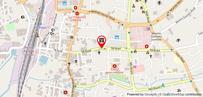 Trichur Towers on maps