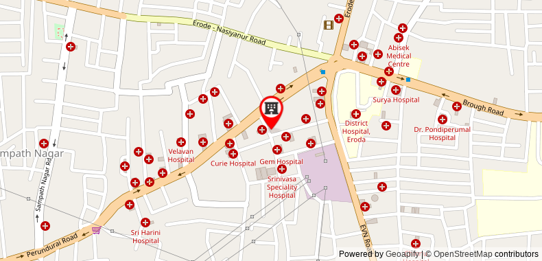 Bản đồ đến Khách sạn Ram Inn - Erode