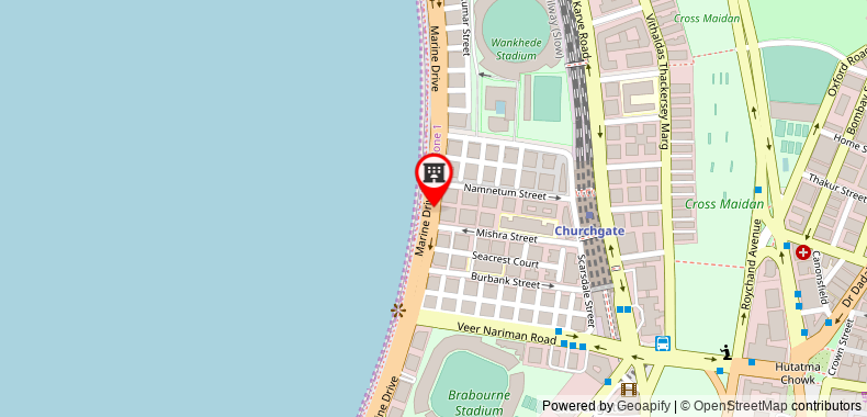 Bản đồ đến Khách sạn Marine Plaza Mumbai
