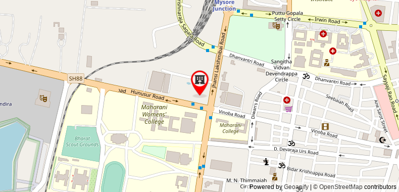 Bản đồ đến Khách sạn Southern Star Mysore