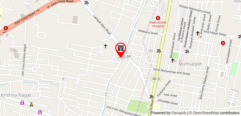 Bản đồ đến Khách sạn Ginger Pondicherry