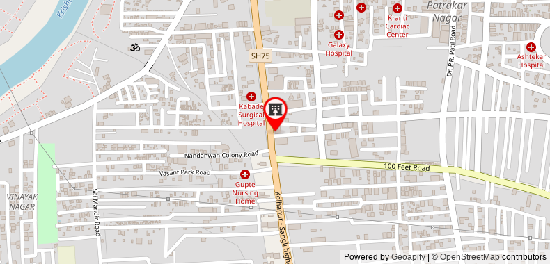 Bản đồ đến Khách sạn Sai Deluxe Sangli