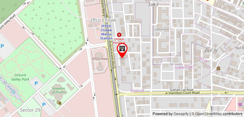 Bản đồ đến Khách sạn Pearl Gurgaon