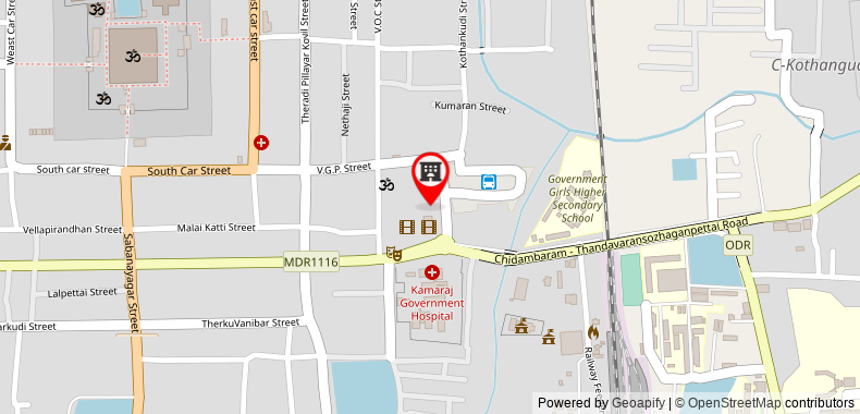 Bản đồ đến Khách sạn Saradharam