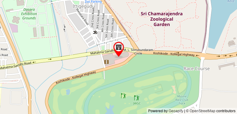 Bản đồ đến Khách sạn Radisson Blu Plaza Mysore