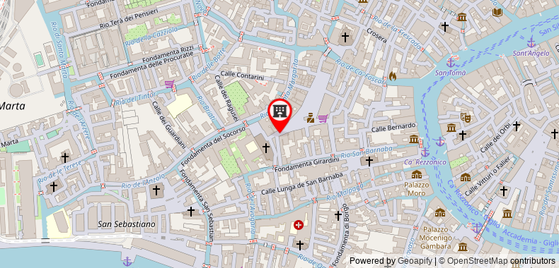 在地图上查看65平方米2臥室公寓 (威尼斯Dorsoduro) - 有1間私人浴室