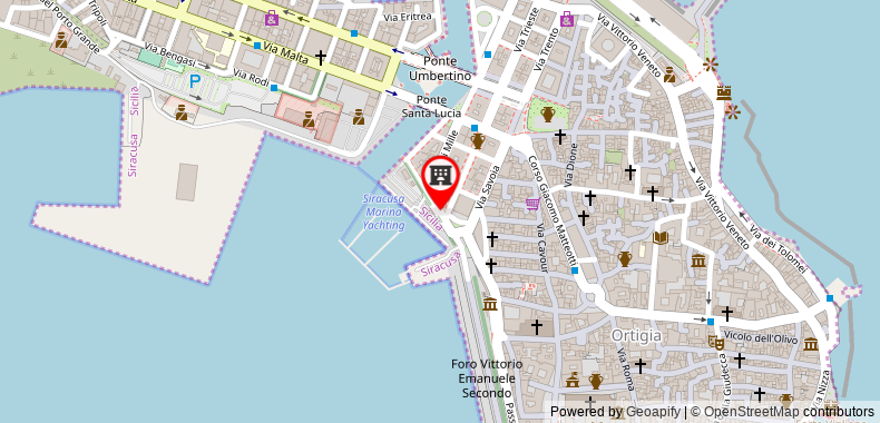 Bản đồ đến Khách sạn Grand Ortigia