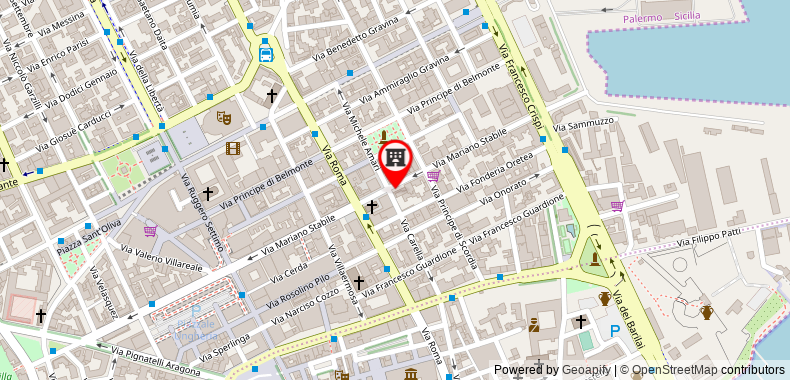 在地图上查看巴勒莫市中心美居酒店