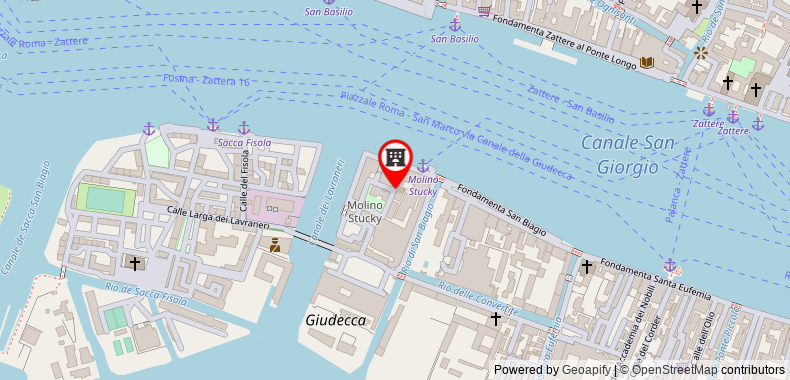 Bản đồ đến Khách sạn Hilton Molino Stucky Venice