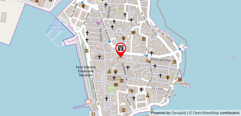 Bản đồ đến CENTER HOUSE - Casa Vacanze Siracusa Ortigia Wifi