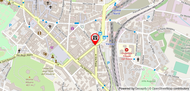 Bản đồ đến Khách sạn City Varese