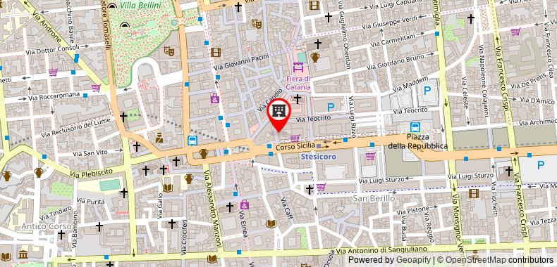 Bản đồ đến Khách sạn Catania Town