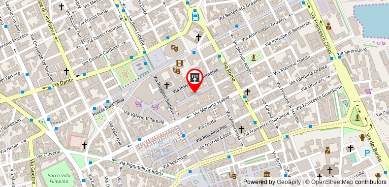 Bản đồ đến Khách sạn Federico II Central Palace