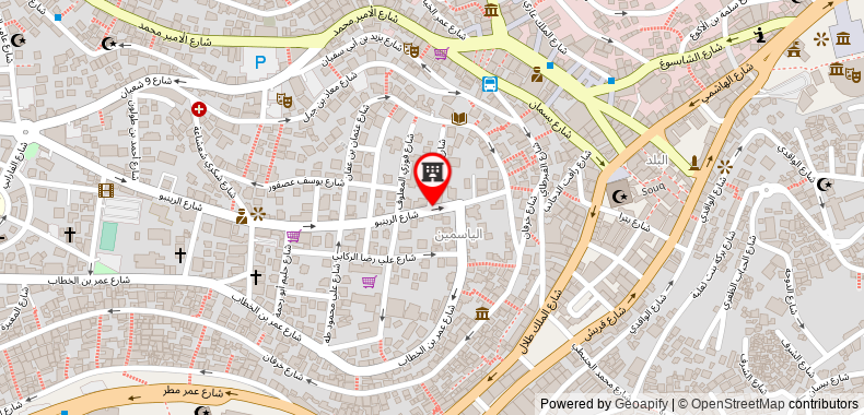 Bản đồ đến Khách sạn Jabal Amman (Heritage House)