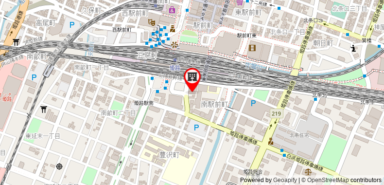 Bản đồ đến Toyoko Inn Himeji-eki Shinkansen Minami-guchi