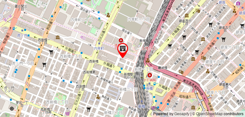 Bản đồ đến Khách sạn Daiwa Roynet Shimbashi