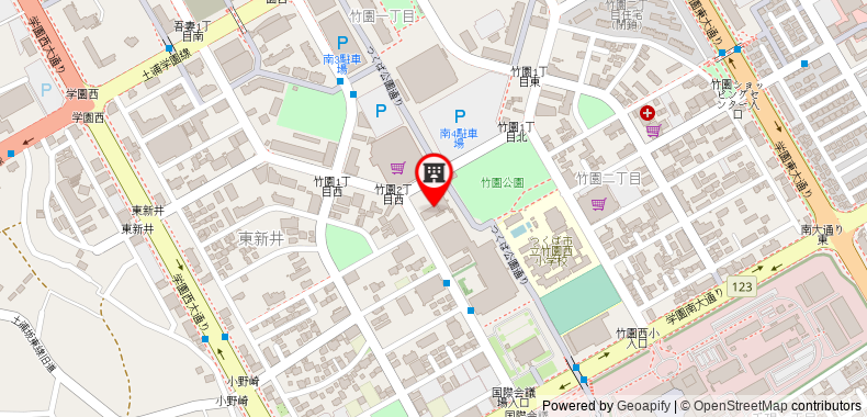Bản đồ đến Khách sạn JAL City Tsukuba