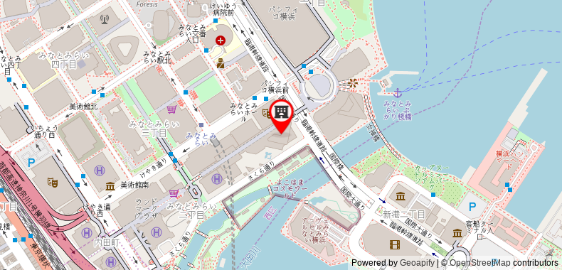 Bản đồ đến Khách sạn The Yokohama Bay Tokyu