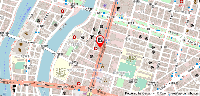 Bản đồ đến Khách sạn Comfort Hiroshima Otemachi