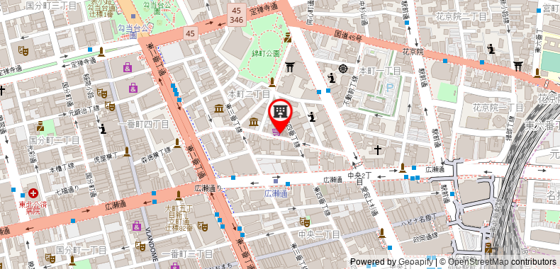 在地图上查看仙台廣瀨通利夫馬克斯酒店