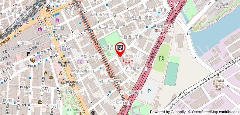 Bản đồ đến Khách sạn Sunroute Sopra Kobe