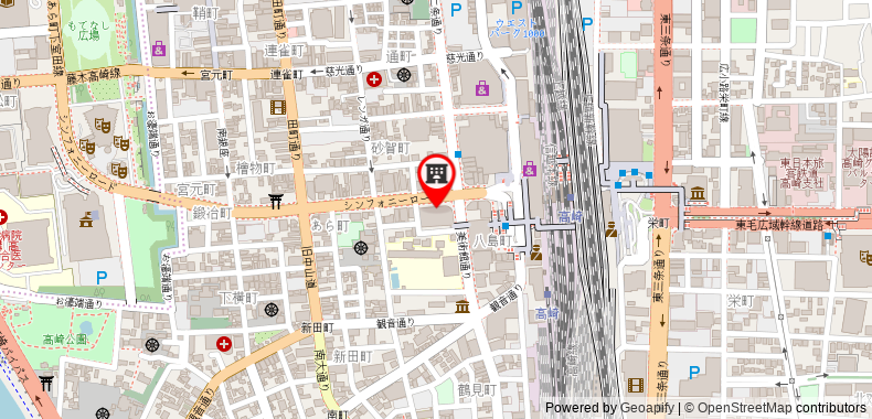 Bản đồ đến Khách sạn Takasaki Washington Plaza