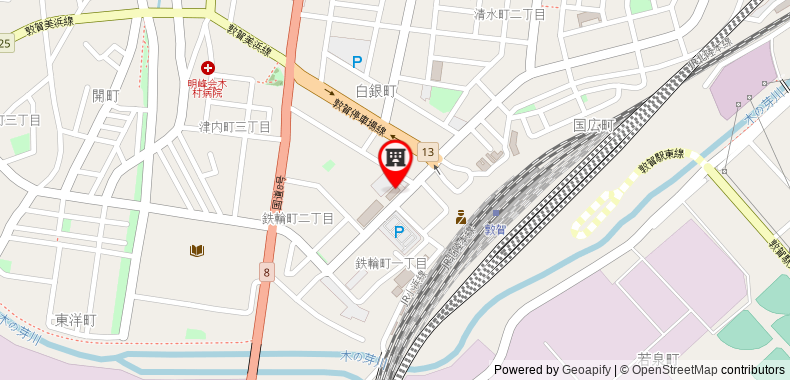在地图上查看露櫻酒店敦賀站前店