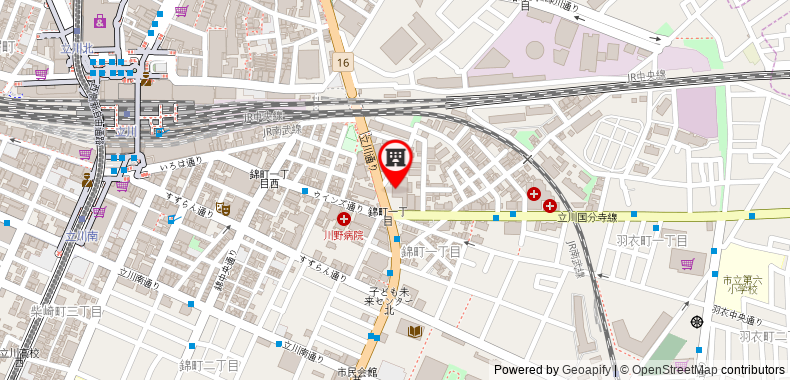 Bản đồ đến Khách sạn Nikko Tachikawa Tokyo