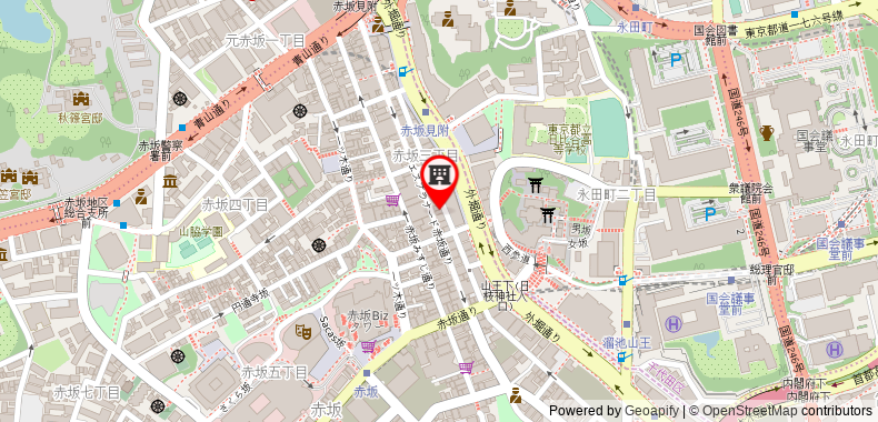Bản đồ đến Khách sạn Best Western Fino Tokyo Akasaka