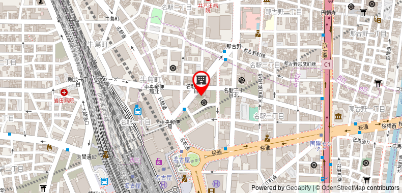 在地图上查看名古屋站前拉斐恩蒙寶蘭酒店