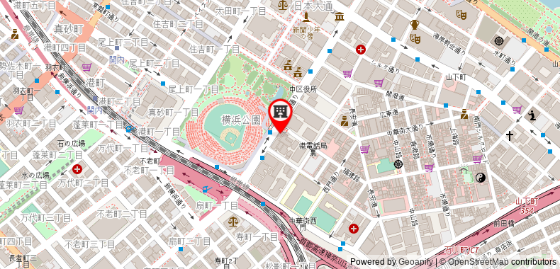 Bản đồ đến Toyoko Inn Yokohama Stadium-mae No.1