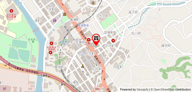 Bản đồ đến Khách sạn Central Sasebo