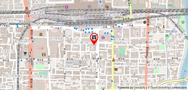 在地图上查看R&B酒店 - 京都站八條口