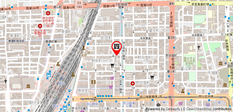 Bản đồ đến Khách sạn Benefit Okayama Ekimae