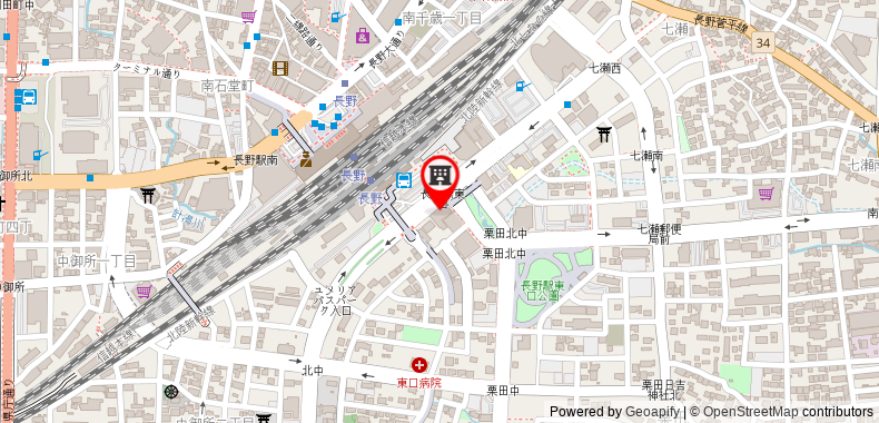 Bản đồ đến Sotetsu Fresa Inn Nagano eki Higashiguhci