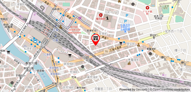 Bản đồ đến Khách sạn HiroshimaEkimae Universal ShikansenguchiMigi
