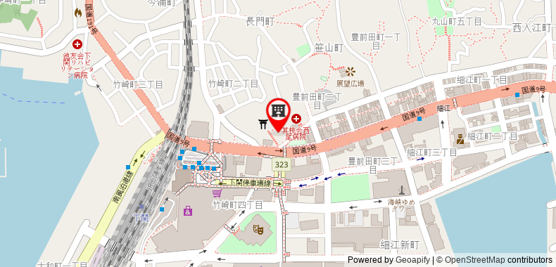 Bản đồ đến Khách sạn Green Shimonoseki